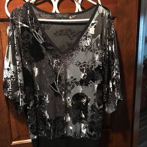 Karen Kane cut velvet blouse